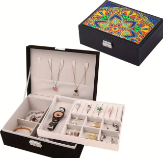 Preview: Diamond Painting Handgefertigte Holz Aufbewahrungsbox für Accessoires